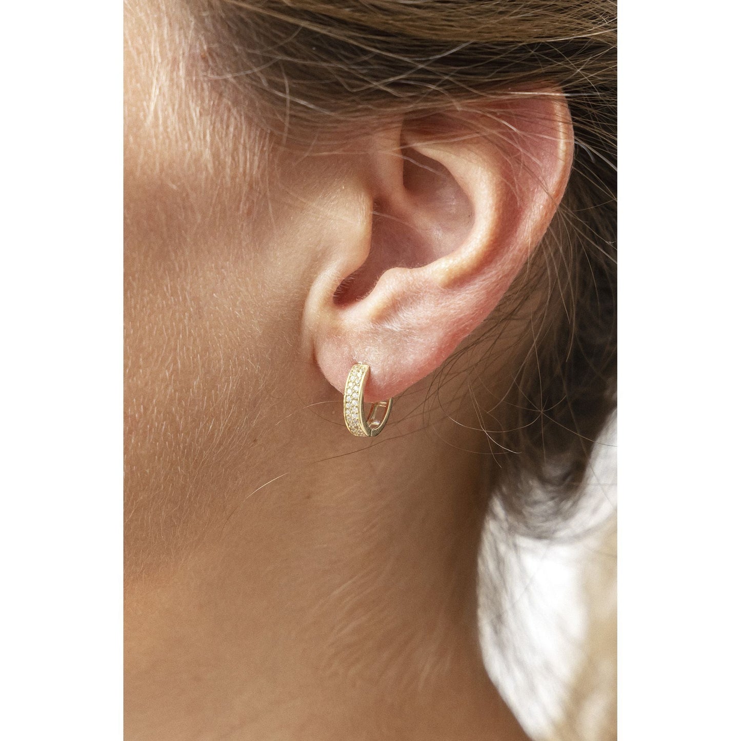 Ohrring 375/- Gold 1,3cm Zirkonia