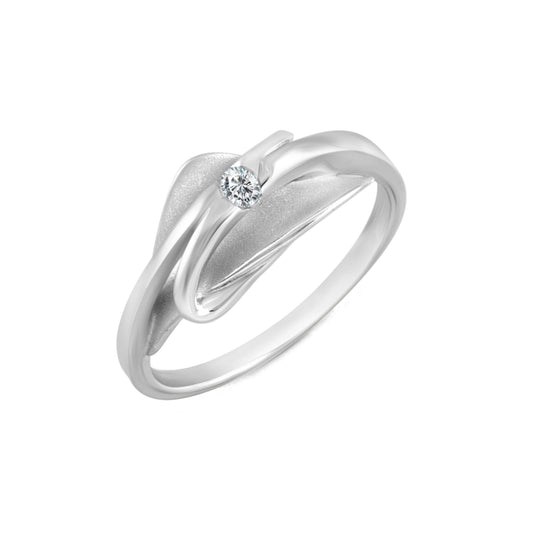 Ring aus 925 Silber rhodiniert mit Zirkonia Ringkopf ist 8mm breit