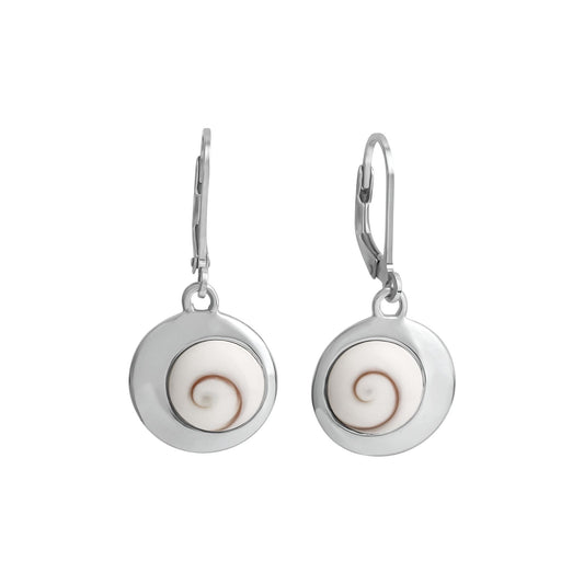 Ohrhänger aus 925/- Sterling Silber mit Muschel weiß