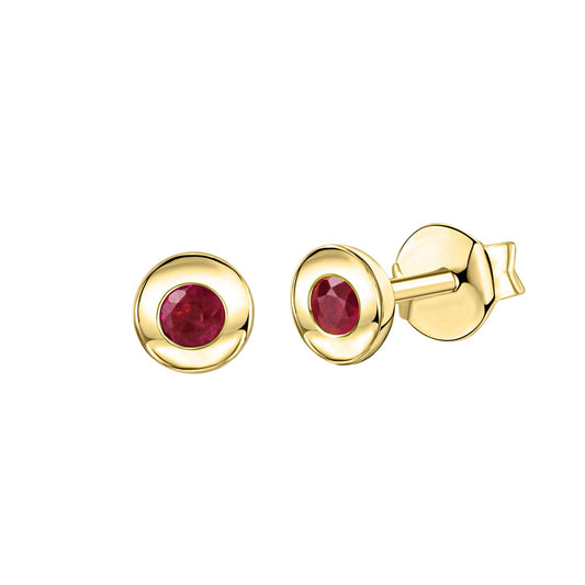Ohrstecker aus 375/- Gelbgold glanz mit 2 Rubinen