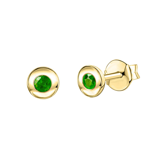 Ohrstecker aus 375/- Gelbgold glanz mit Smaragd