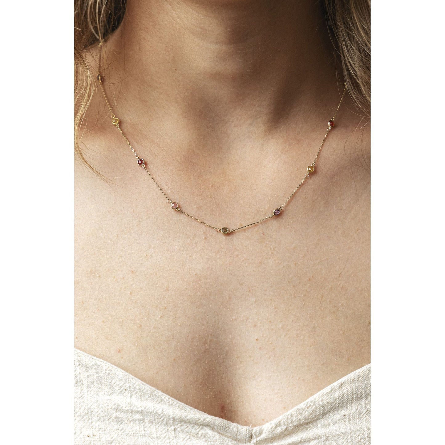 Halskette Ankerkette 375/- Gold vergoldet 45,0cm Zirkonia