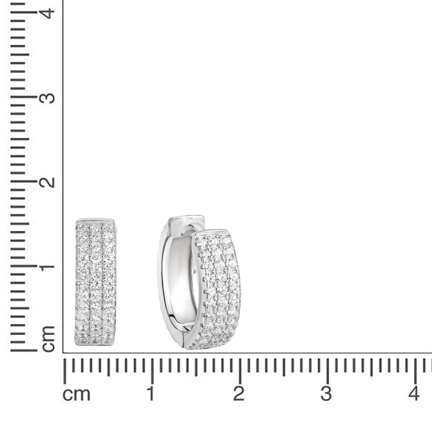 Ohrringe 925/- Sterling Silber rhodiniert 1,6cm Zirkonia
