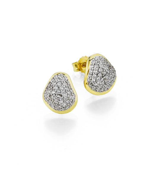 Fascination by Ellen K. - Damen-Ohrstecker aus 333 Gold zweifarbig mit 94x Zirkonia weiß