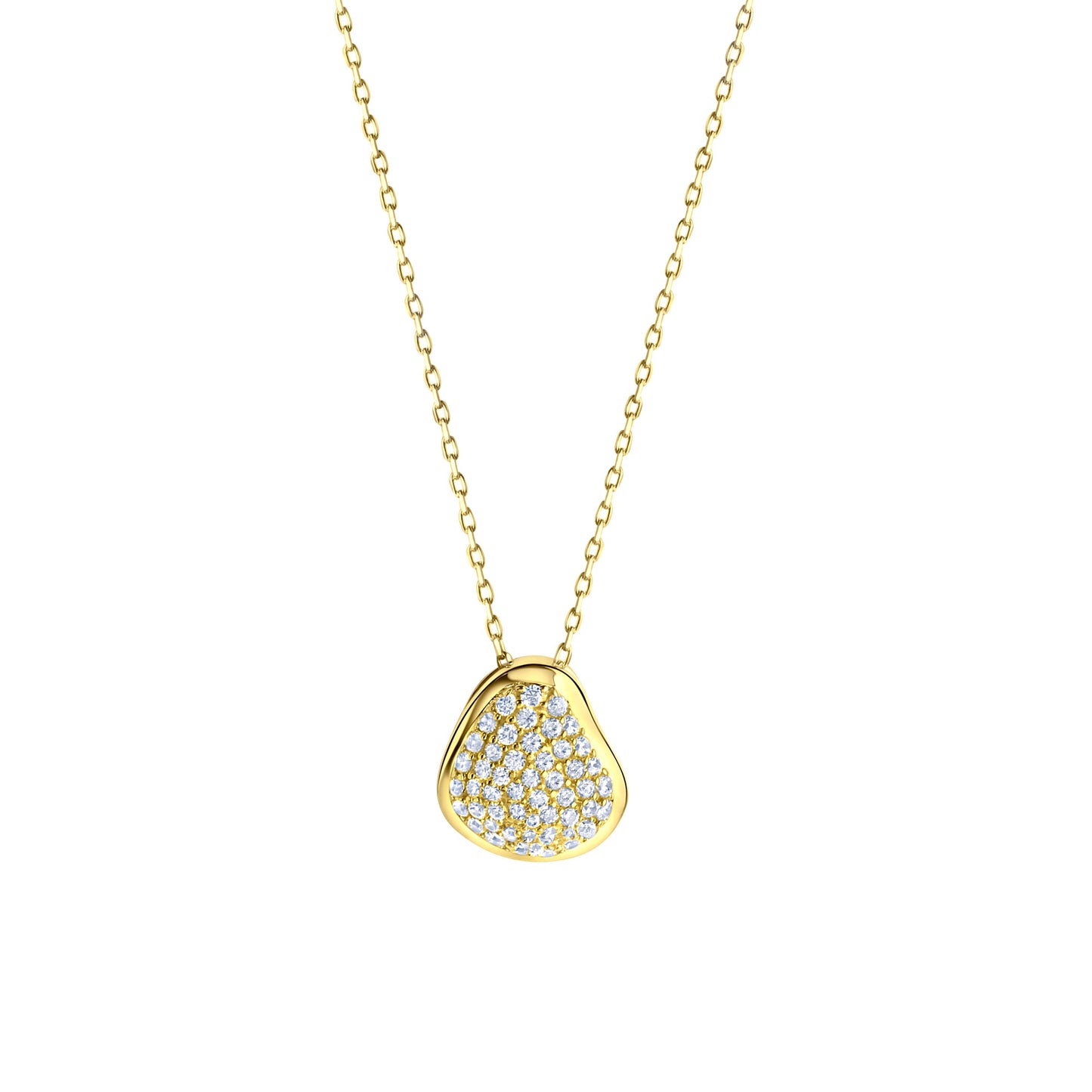 Halskette Ankerkette 333/- Gold rhodiniert (teil) 45,0cm Zirkonia