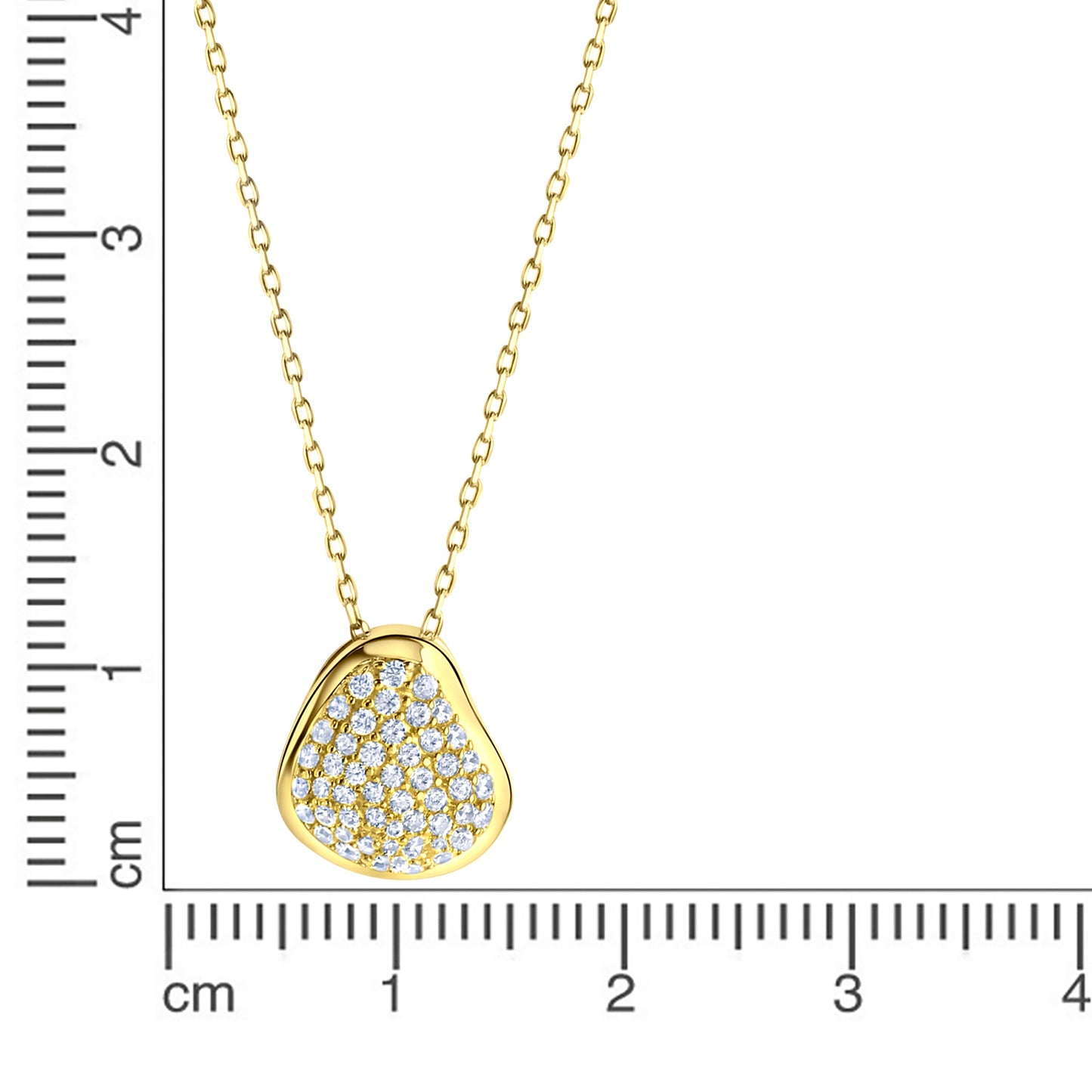 Halskette Ankerkette 333/- Gold rhodiniert (teil) 45,0cm Zirkonia