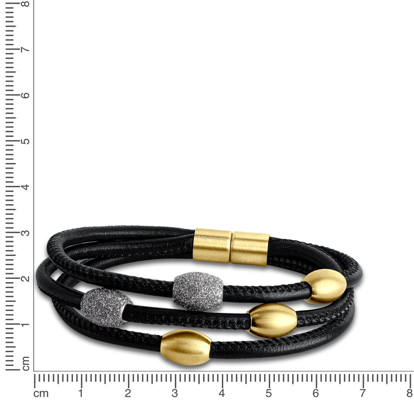 Armband Lederband Edelstahl 20cm