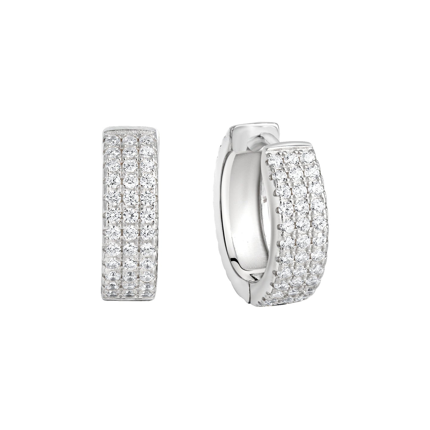 Ohrringe 925/- Sterling Silber rhodiniert 1,6cm Zirkonia