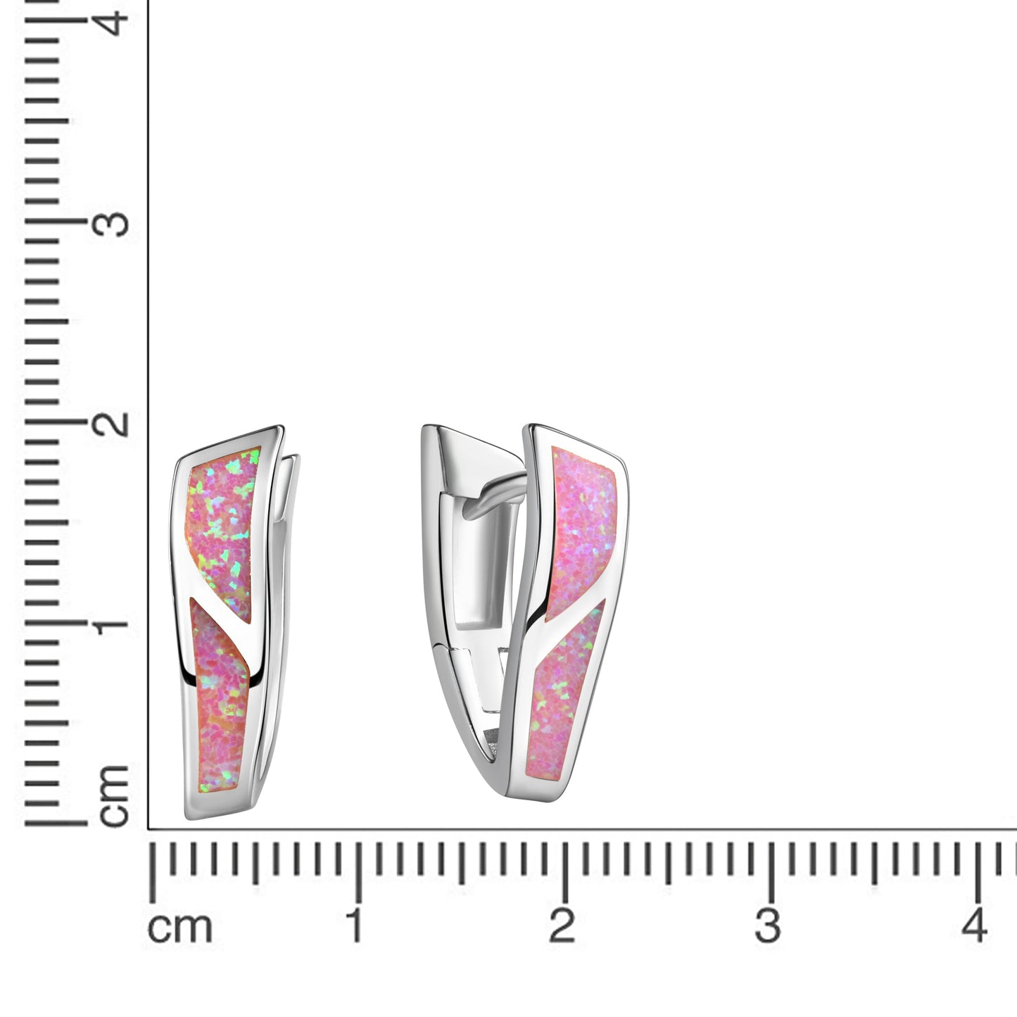 Klappcreolen 925/- Sterling Silber rhodiniert 1,8cm synth. Opal