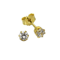 Ohrstecker 585/- Gold 0,4cm Zirkonia