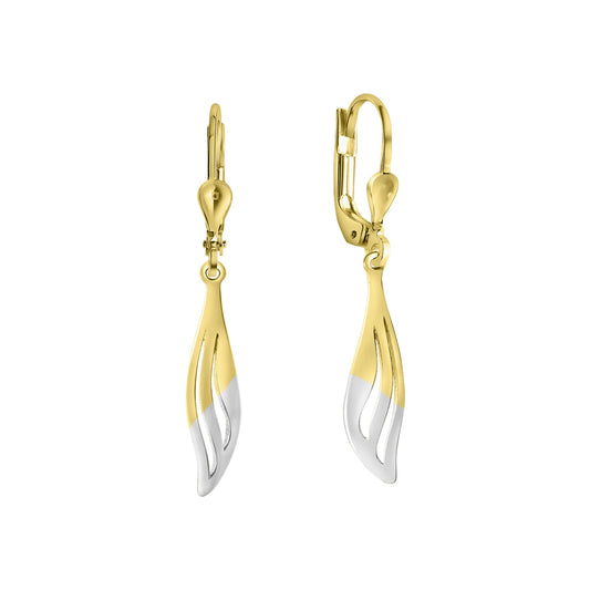 Ohrhänger aus 375/- Gelbgold bicolor glanz
