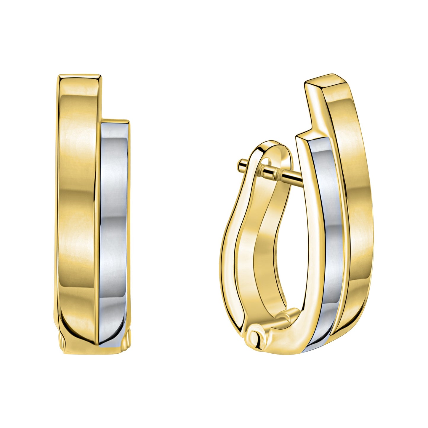 Klappcreolen 375/- Gold rhodiniert (teil) 1,7cm