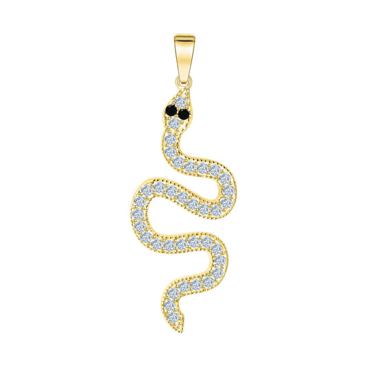 Anhänger aus 375/- gelbgold glanz Motiv Schlange mit Zirkonia