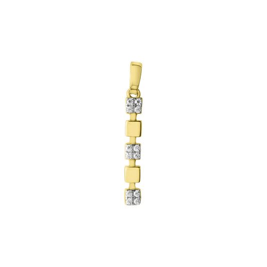 Anhänger aus 375/- Gelbgold bicolor mit 12 Zirkonia