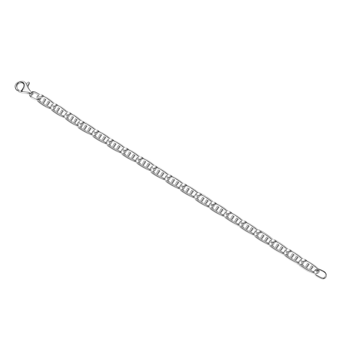 Armband Stegpanzerkette 925/- Sterling Silber versilbert 21 cm