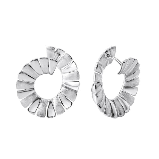 Creolen aus 925/- Sterling Silber rhodiniert glanz/matt