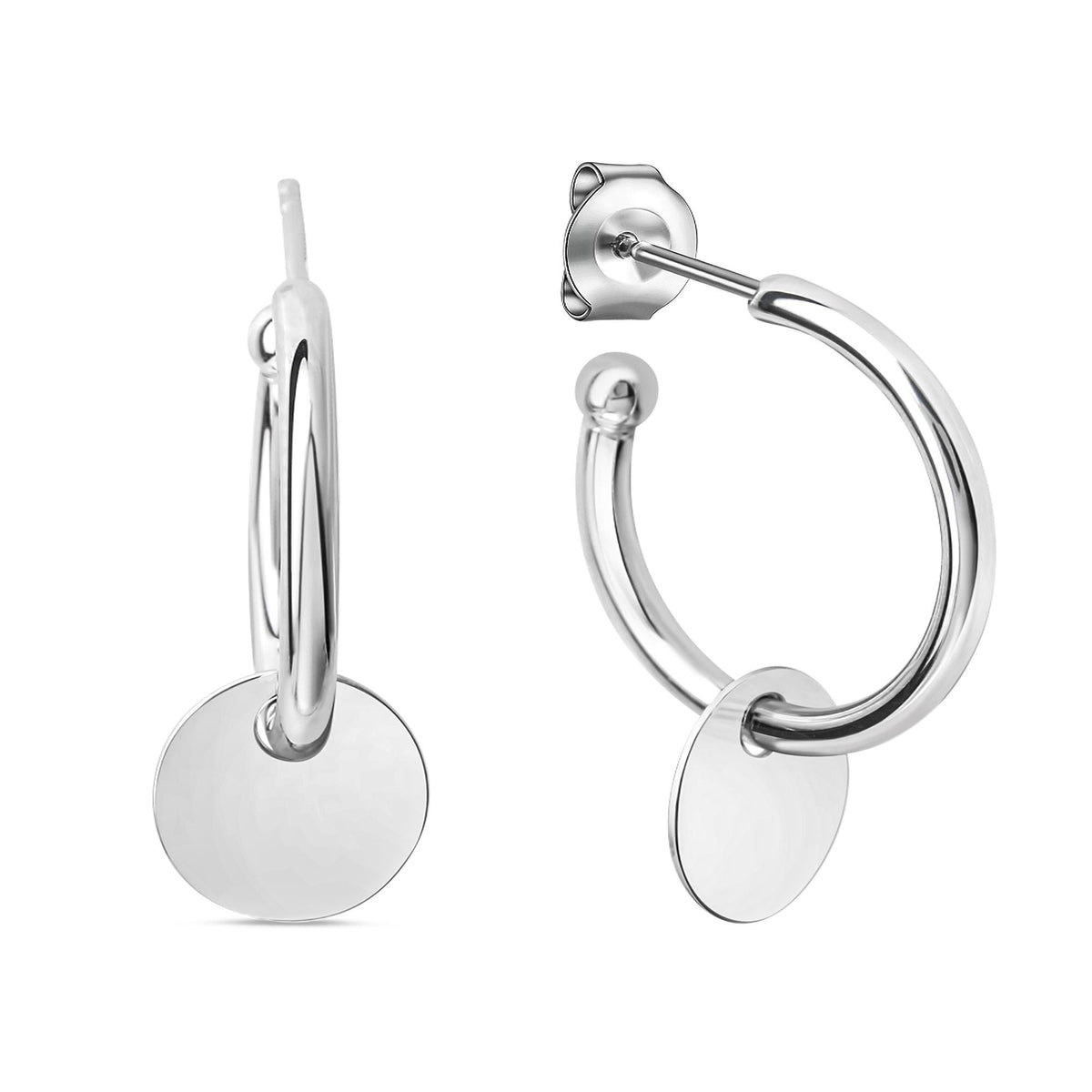 Steckcreolen 925/- Sterling Silber rhodiniert 1,8cm