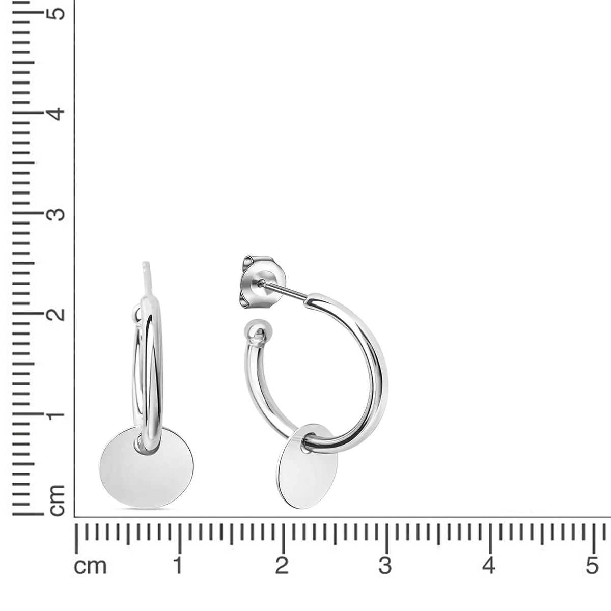 Steckcreolen 925/- Sterling Silber rhodiniert 1,8cm