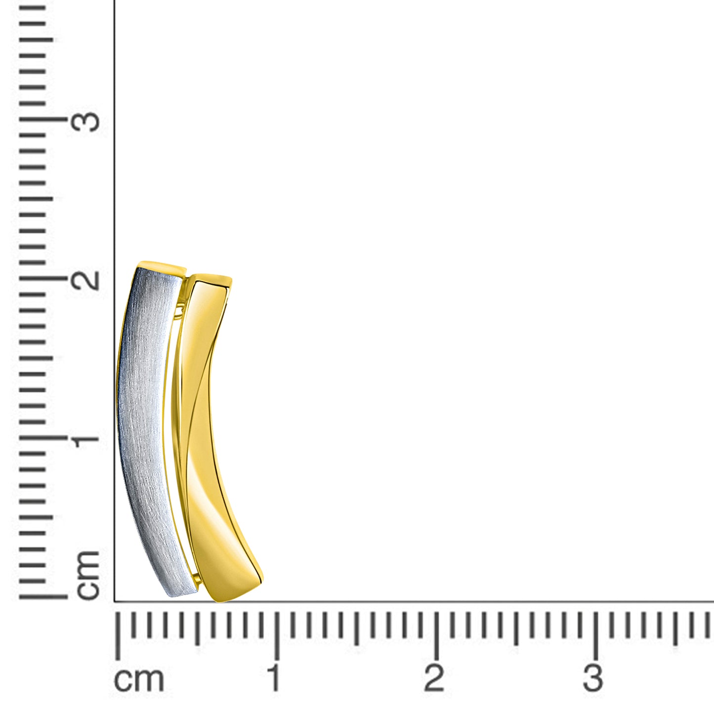 Halsketten-Anhänger Damen 585er Gelbgold bicolor glanz/matt 2,1cm