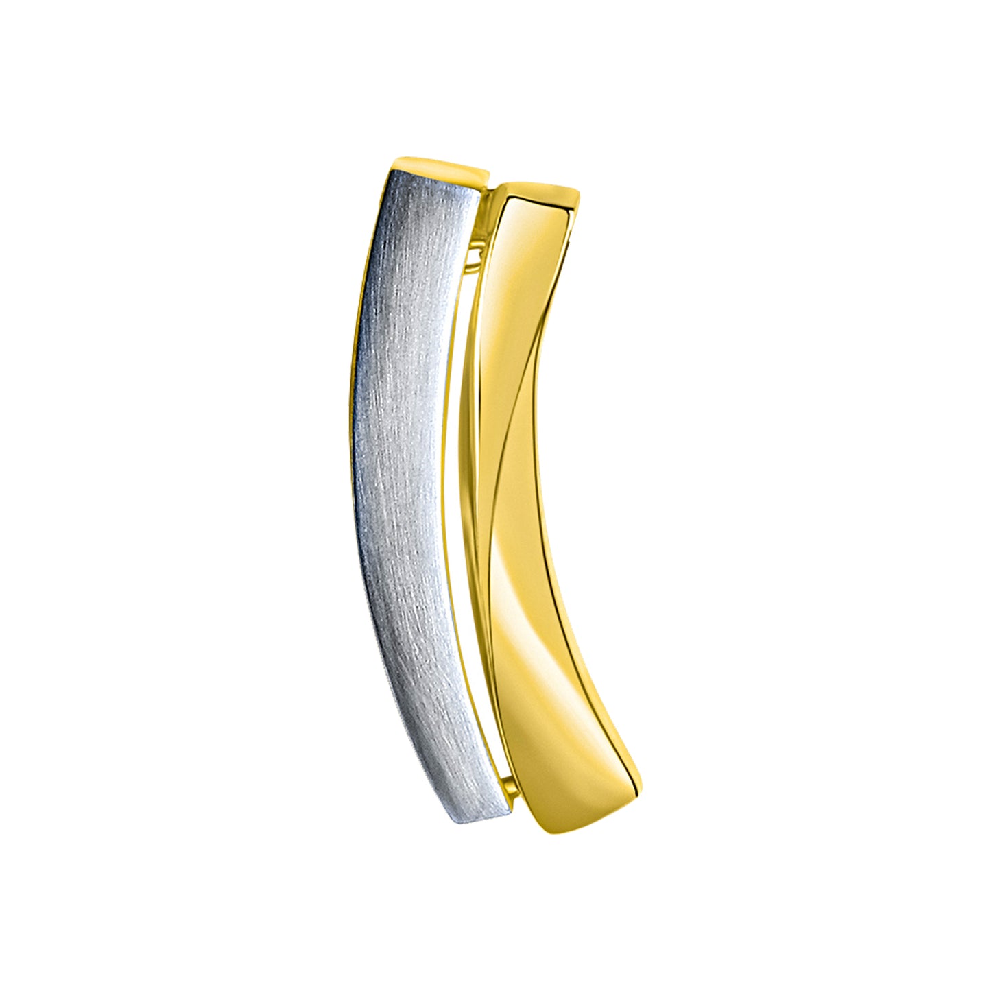 Halsketten-Anhänger Damen 585er Gelbgold bicolor glanz/matt 2,1cm