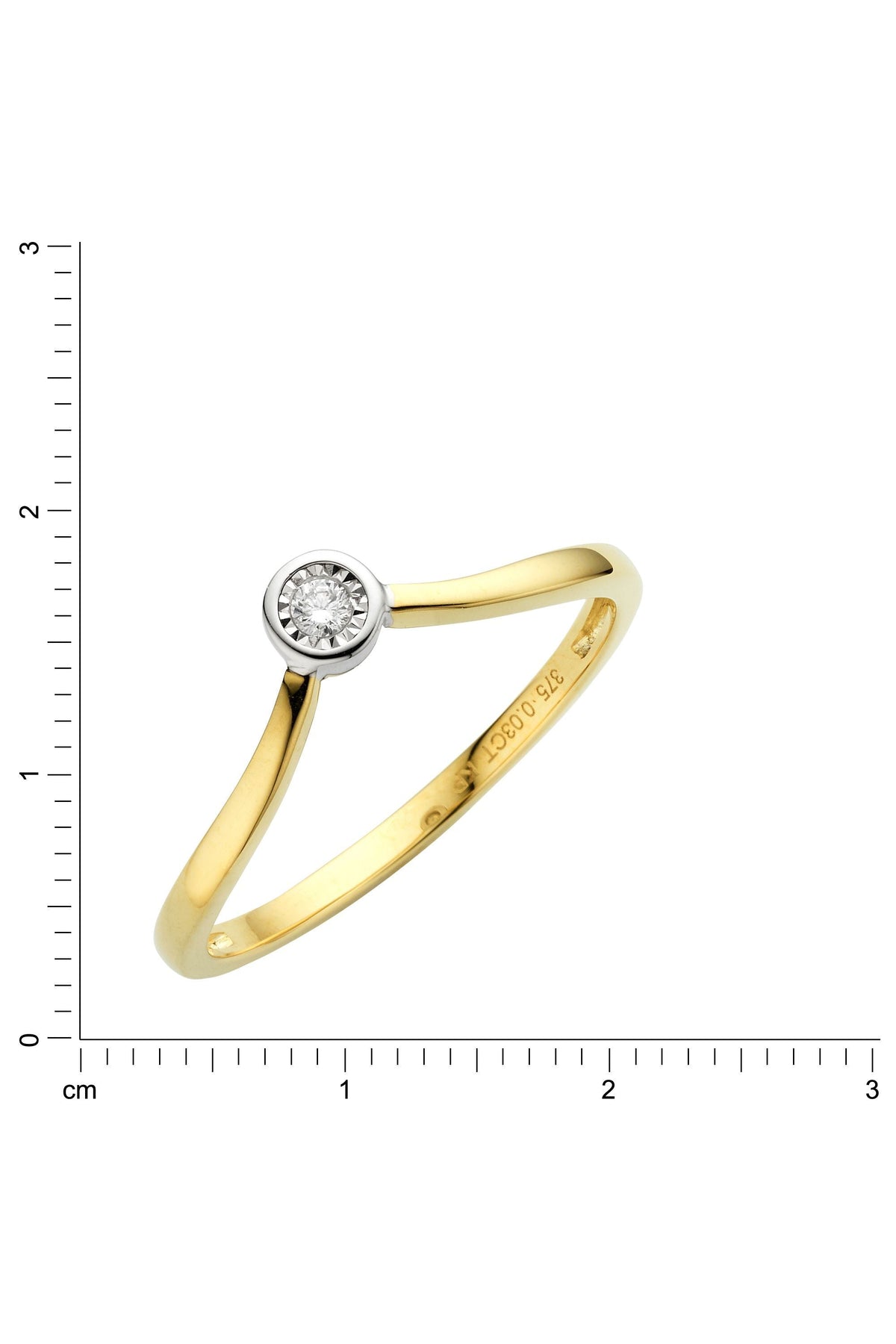 Ring 375/- Gold rhodiniert (teil) Brillant 0,03ct.