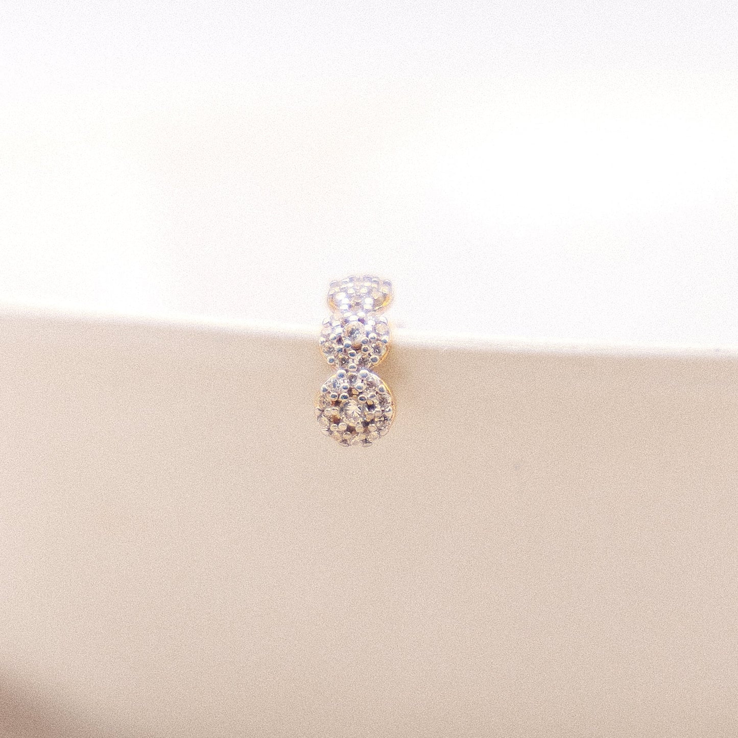 Ohrringe 585/- Gold rhodiniert (teil) 1,0cm Zirkonia