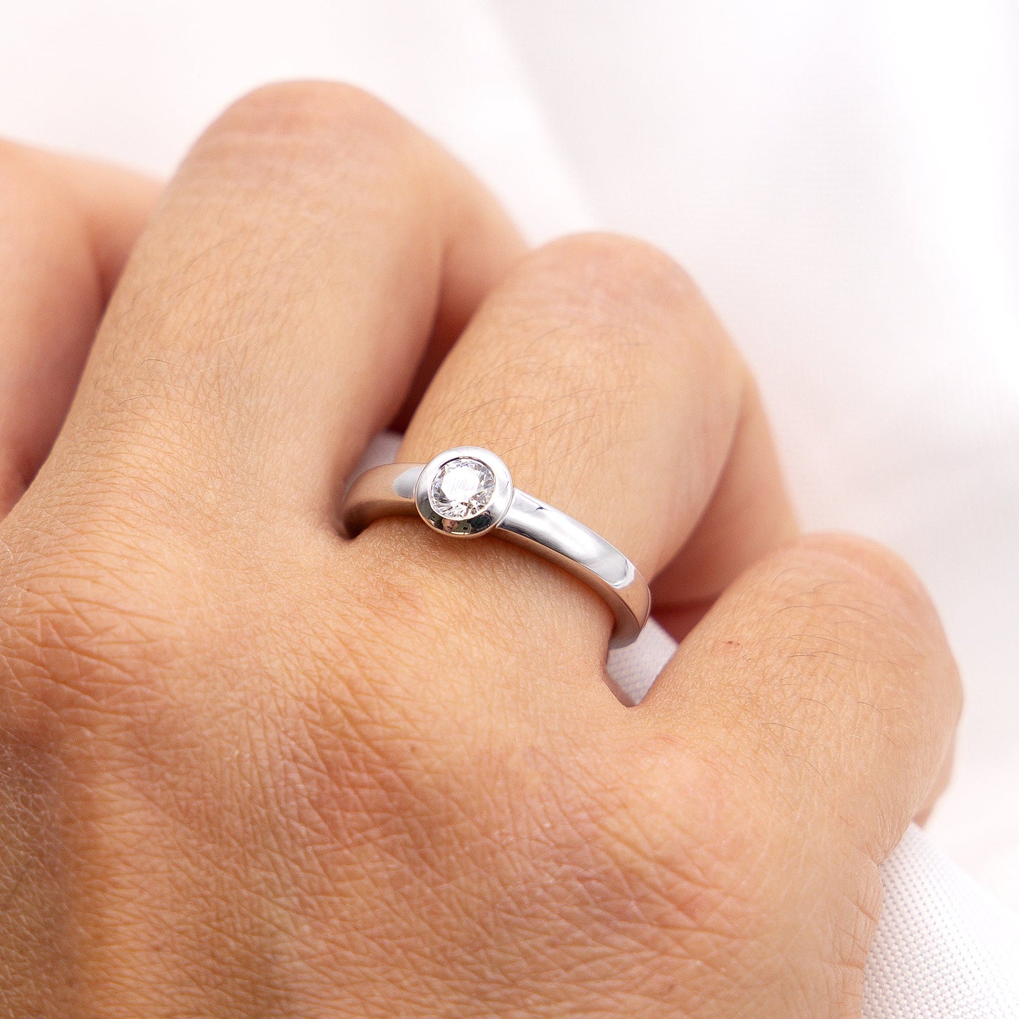 Ring 925/- Sterling Silber rhodiniert Zirkonia