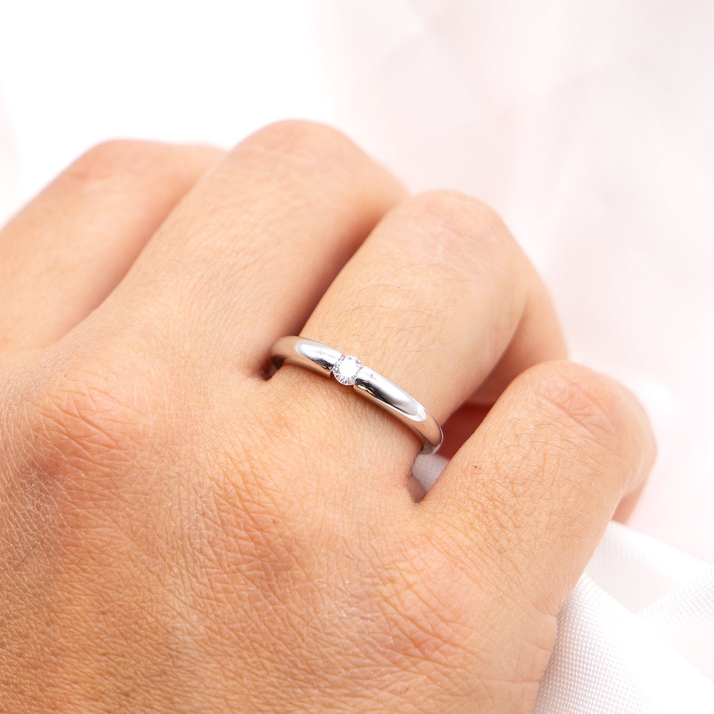 Ring 925/- Sterling Silber rhodiniert Zirkonia