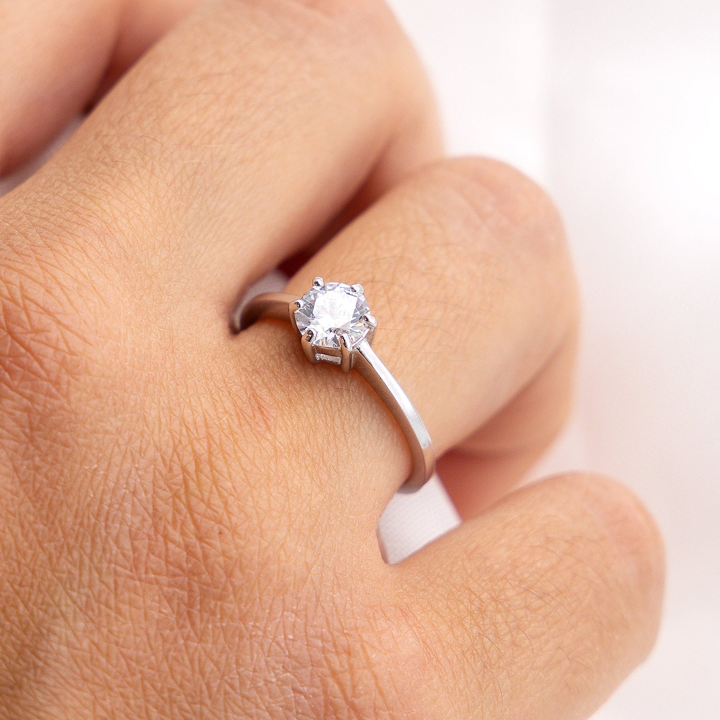 Ring 925/- Sterling Silber rhodiniert Zirkonia