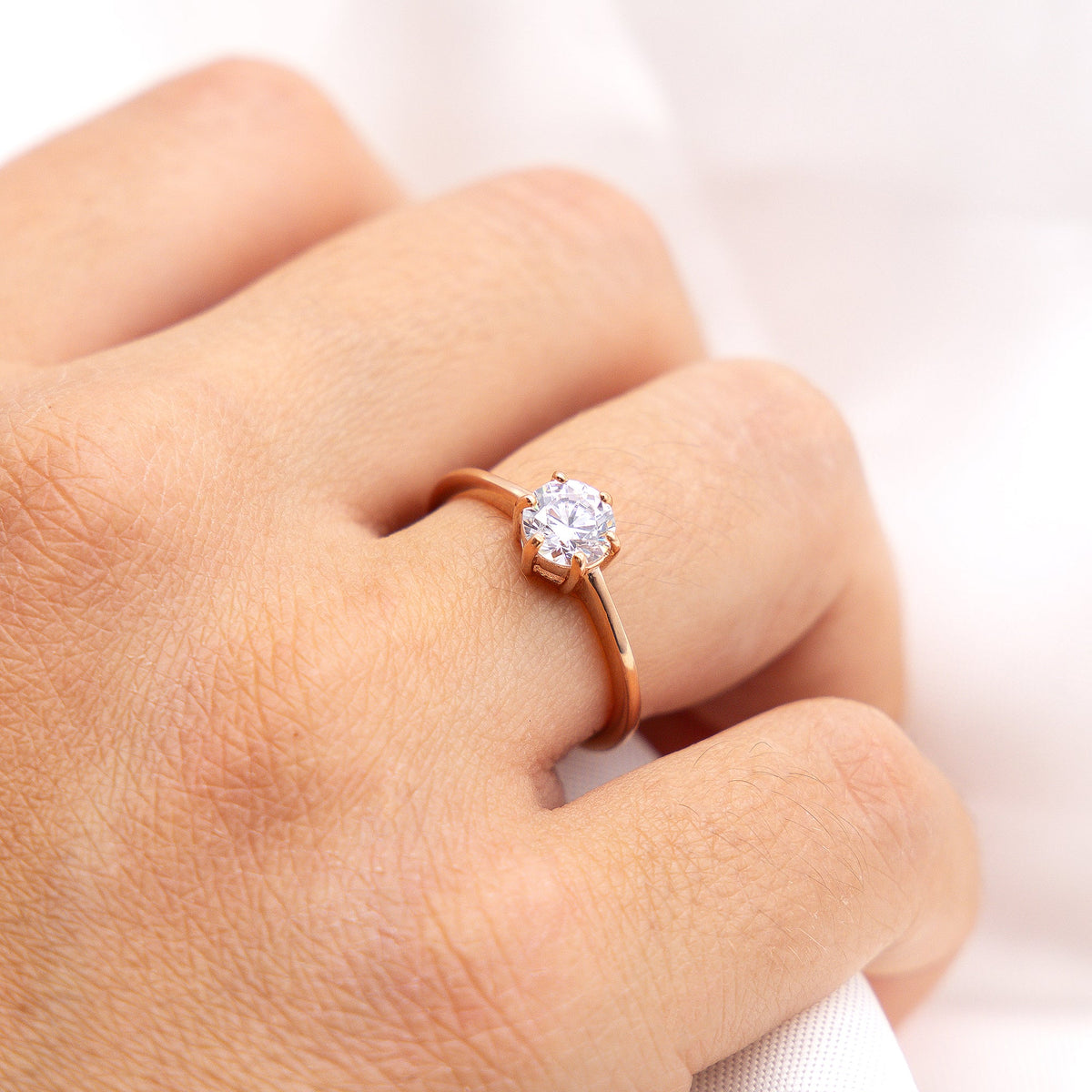 Ring 925/- Sterling Silber rotvergoldet Zirkonia