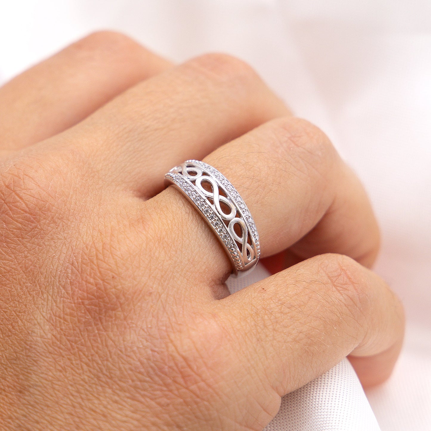 Ring 925 rhodiniert Zirkonia