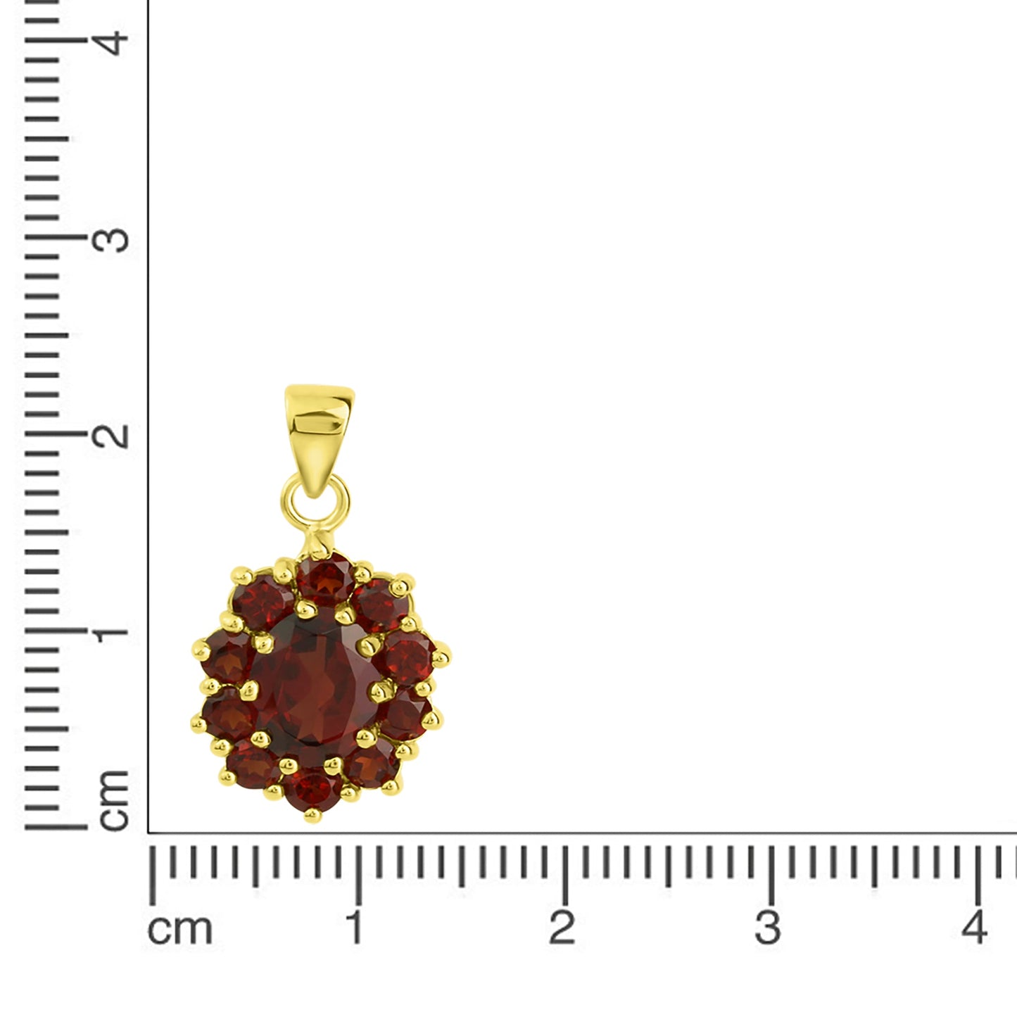 Anhänger 925/- Sterling Silber vergoldet 2,2cm Granat