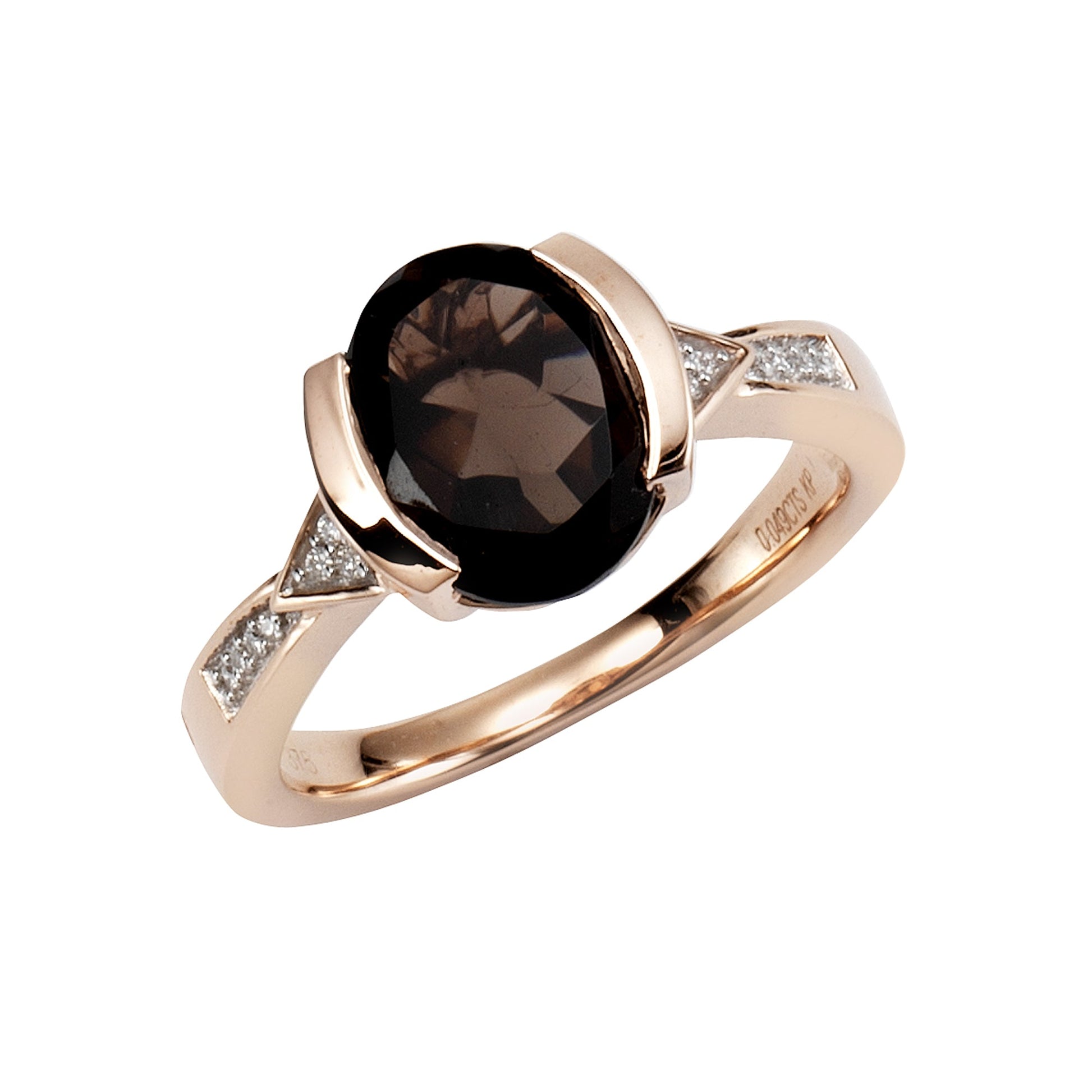 Diamonds by Ellen K. - Damen Ring 375/- Gold mehrfarbig Rauchquarz und Diamanten zus. 0,04ct.