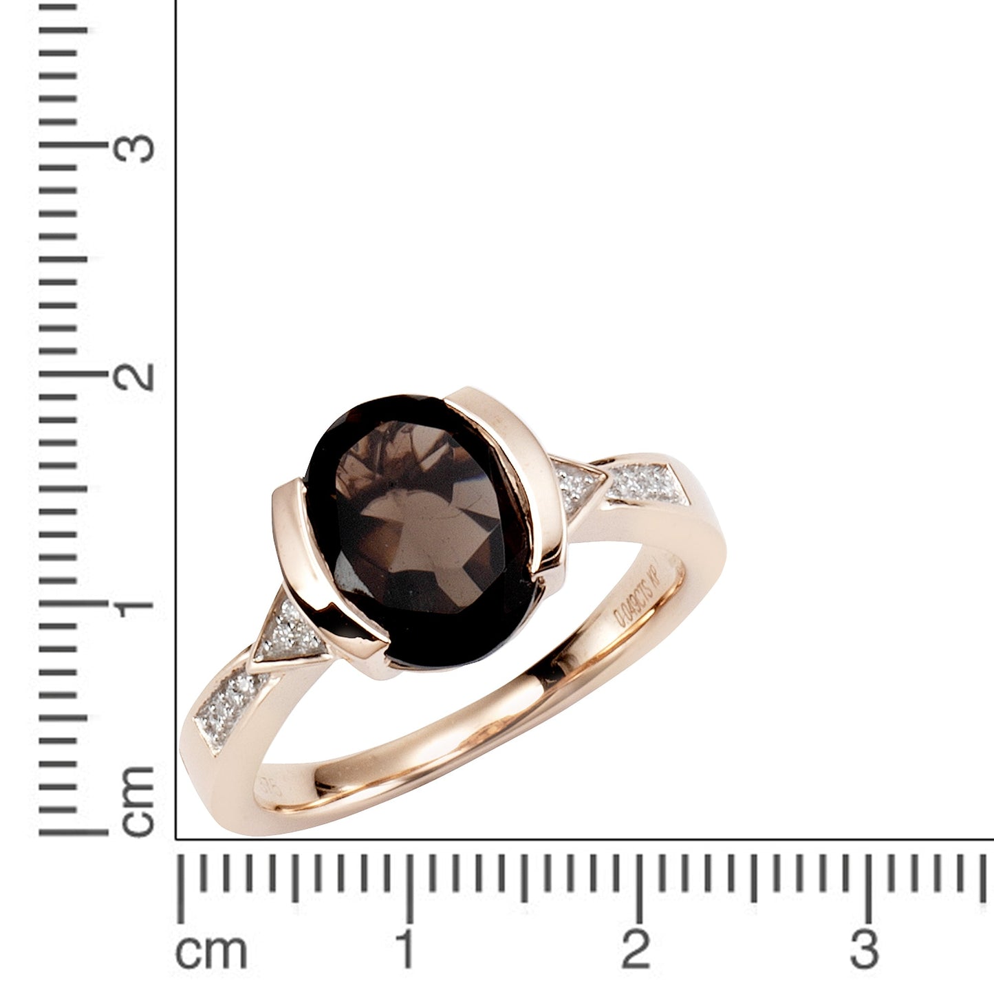 Ring 375/- Gold rhodiniert (teil) Diamant 0,04ct.