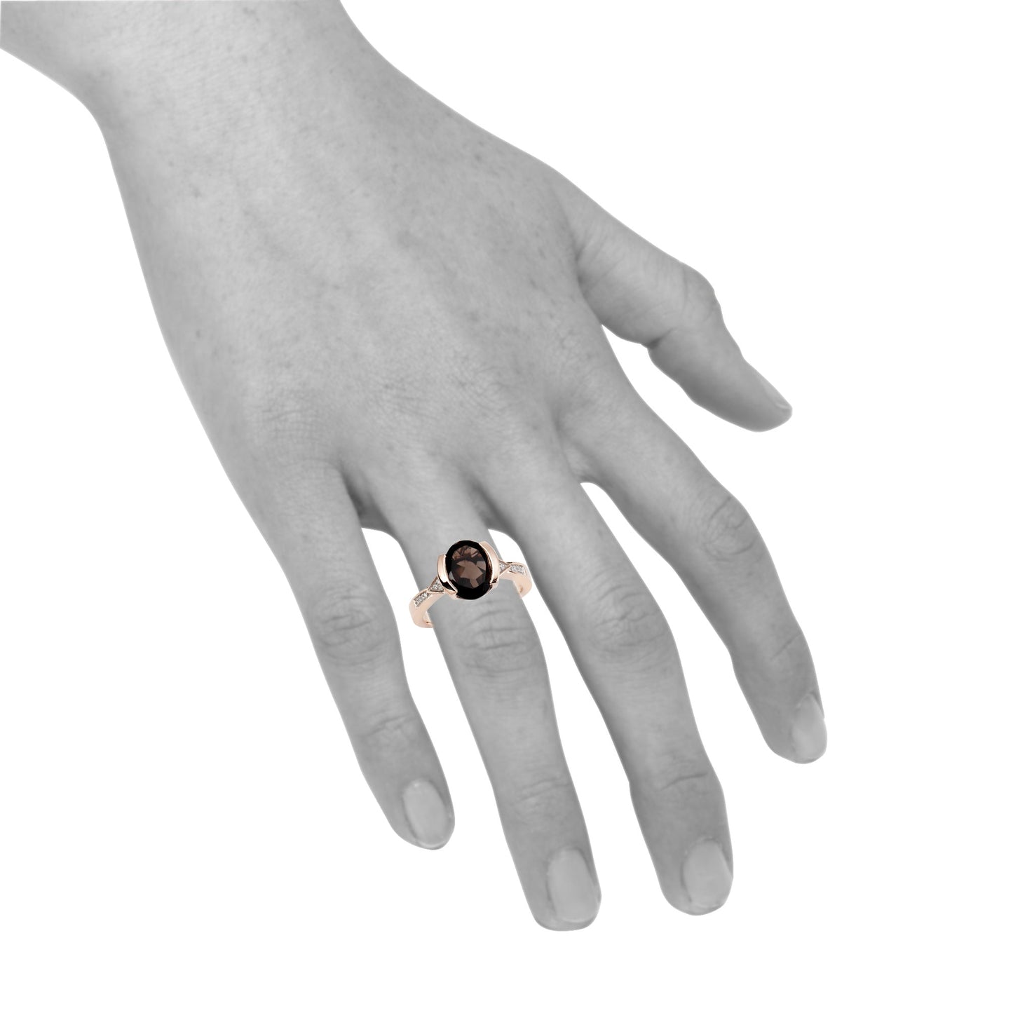 Ring 375/- Gold rhodiniert (teil) Diamant 0,04ct.
