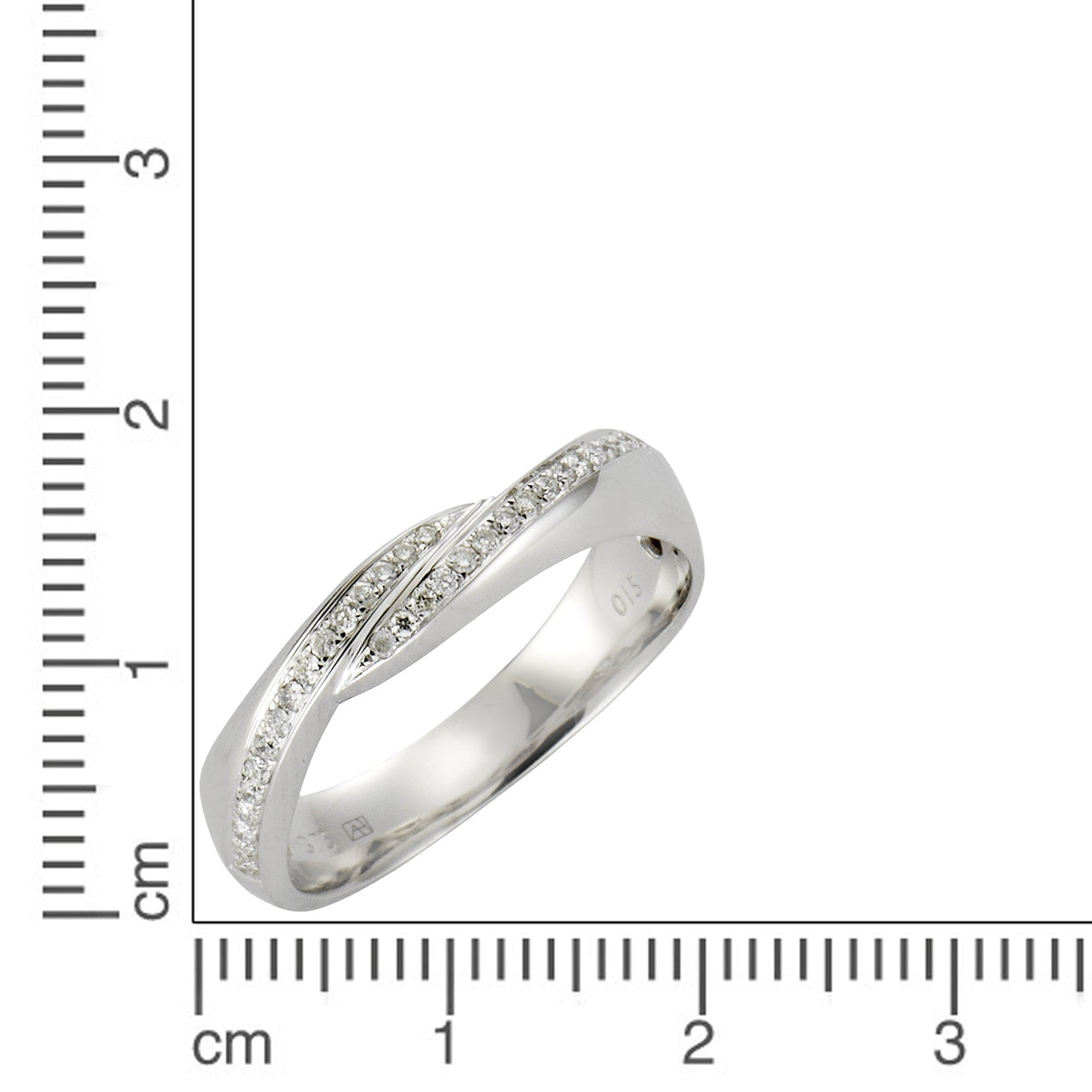 Ring 375/- Gold rhodiniert Brillant 0,15ct.