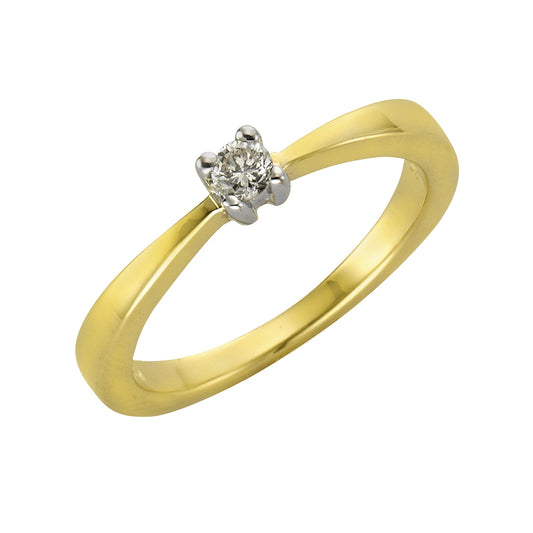 Diamonds by Ellen K. - Damen Ring 375/- Gold zweifarbig Brillant 0,10ct.