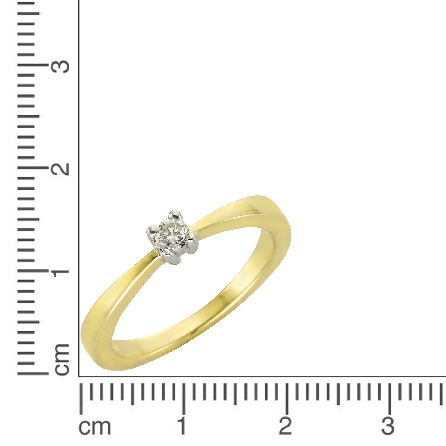 Ring 375/- Gold rhodiniert (teil) Brillant 0,10ct.
