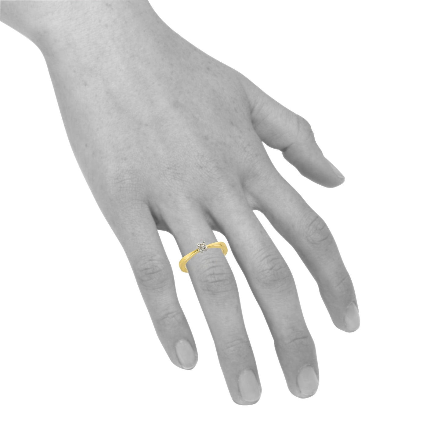 Ring 375/- Gold rhodiniert (teil) Brillant 0,10ct.