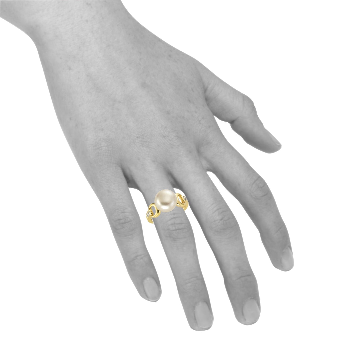 Ring 375/- Gold rhodiniert (teil) Diamant 0,02ct.