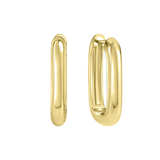 Celesta - Damen-Creolen aus 925 Sterling Silber vergoldet rechteckig glanz