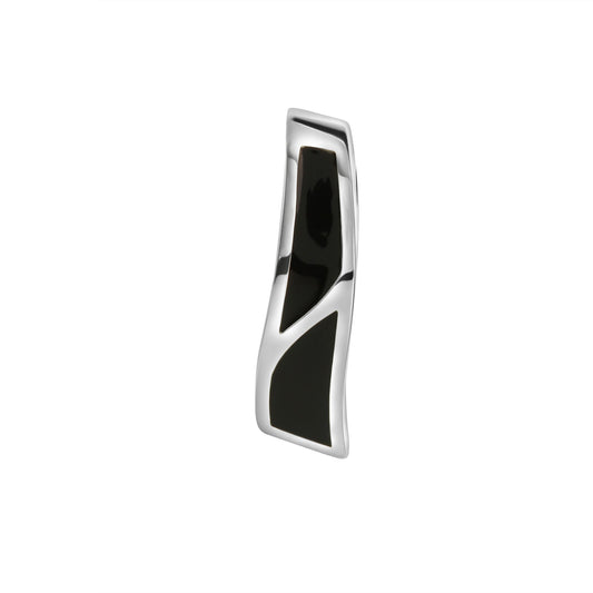 Anhänger aus 925/- Sterling Silber rhodiniert mit schwarzer Lackbeschichtung und 2,4cm Länge