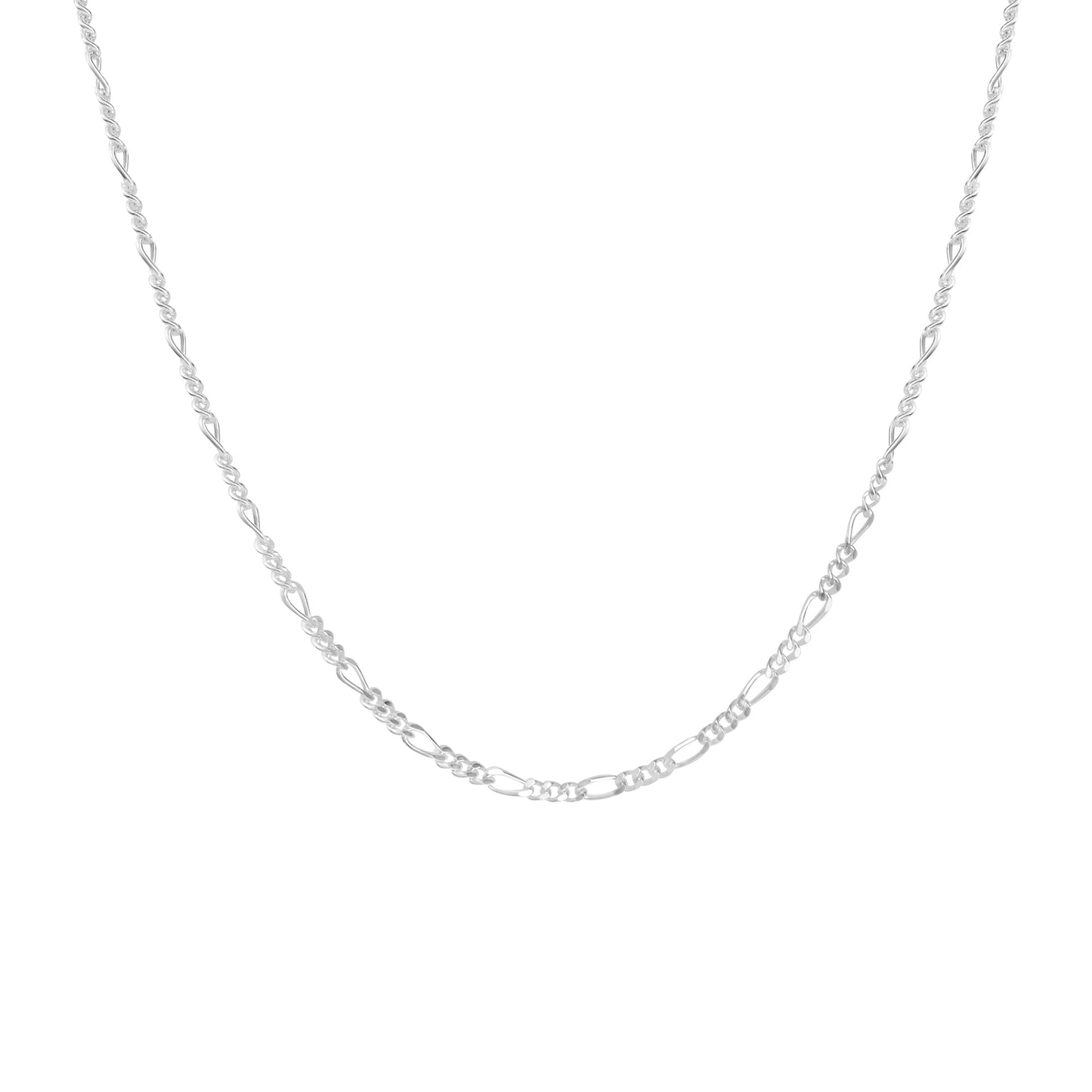 Collier Figarokette 925/- Sterling Silber versilbert 40cm