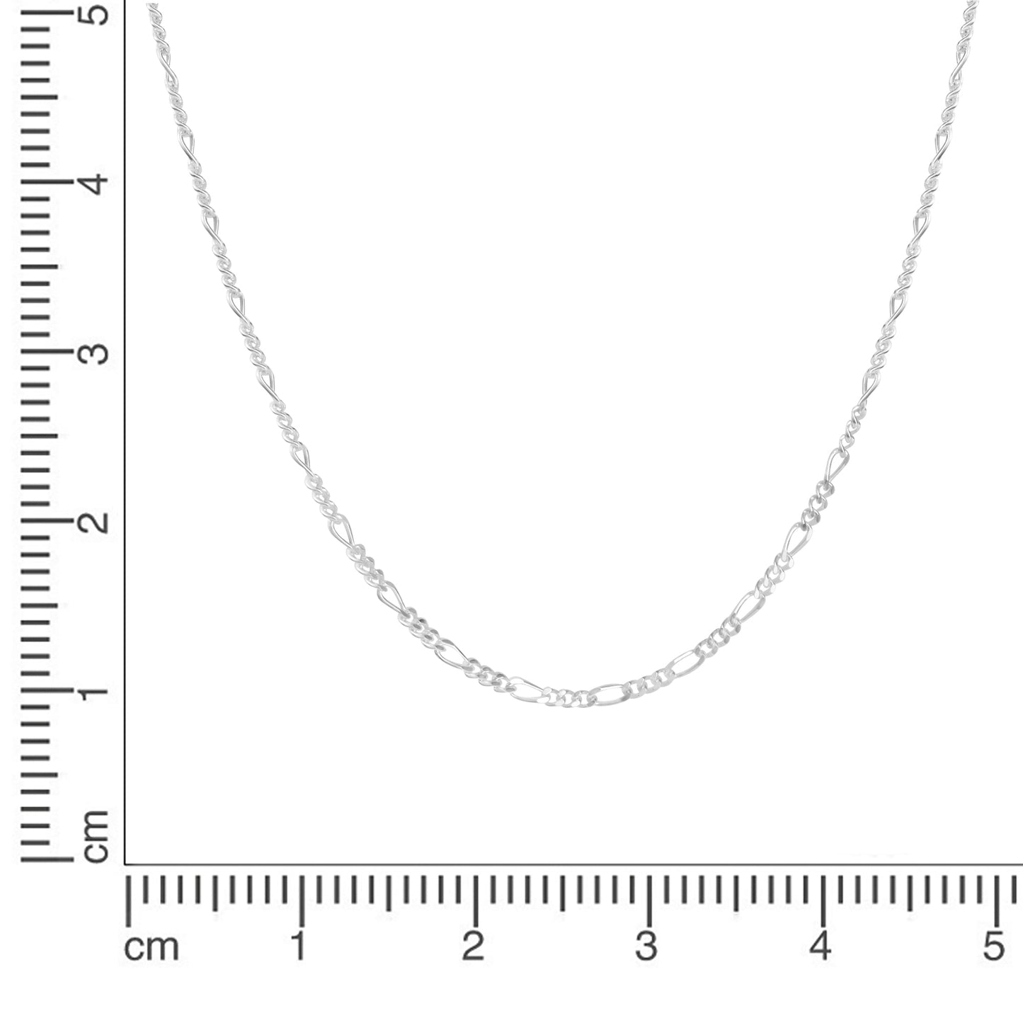 Collier Figarokette 925/- Sterling Silber versilbert 45cm