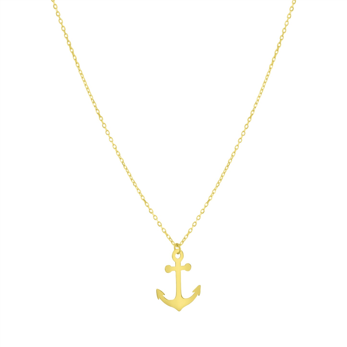 Anhänger mit Kette Ankerkette 375/- Gold 45,0cm