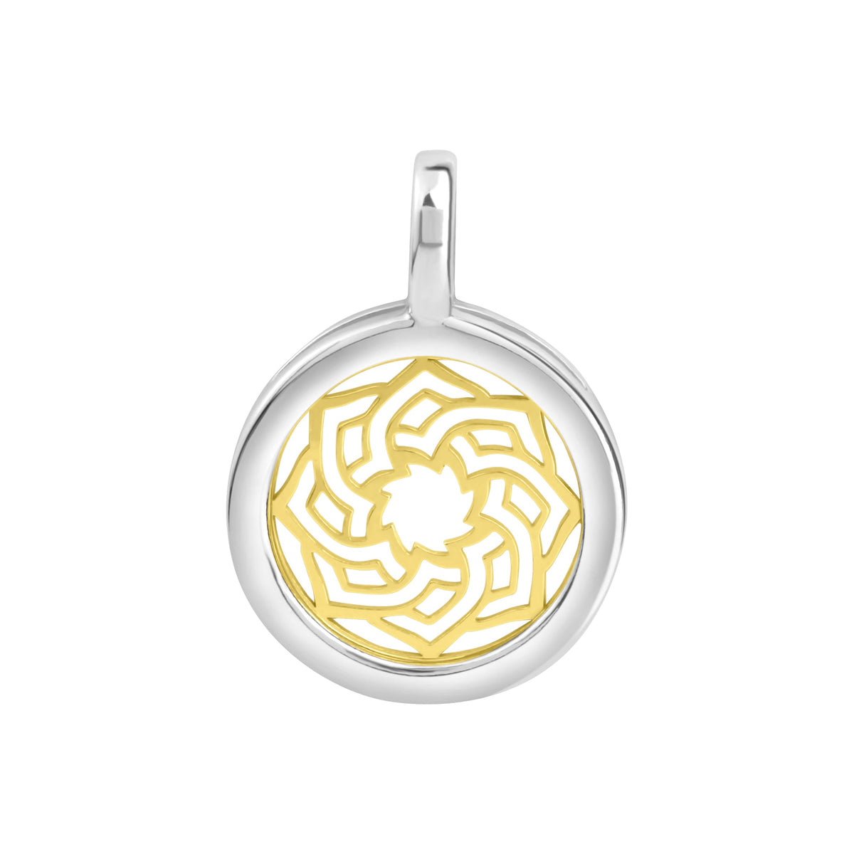 Anhänger 925/- Sterling Silber vergoldet (teil) 2,5cm Perlmutt