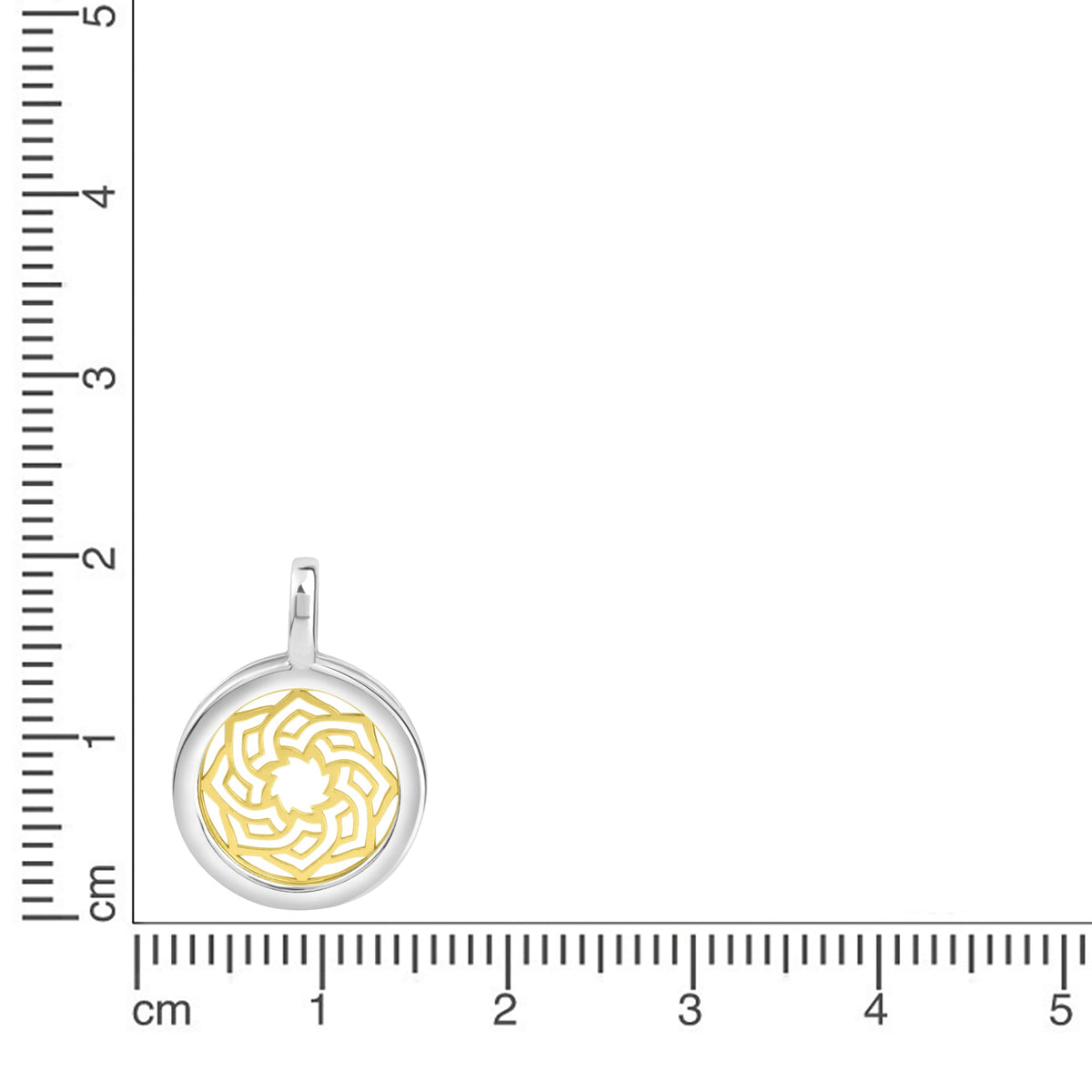 Anhänger 925/- Sterling Silber vergoldet (teil) 2,5cm Perlmutt