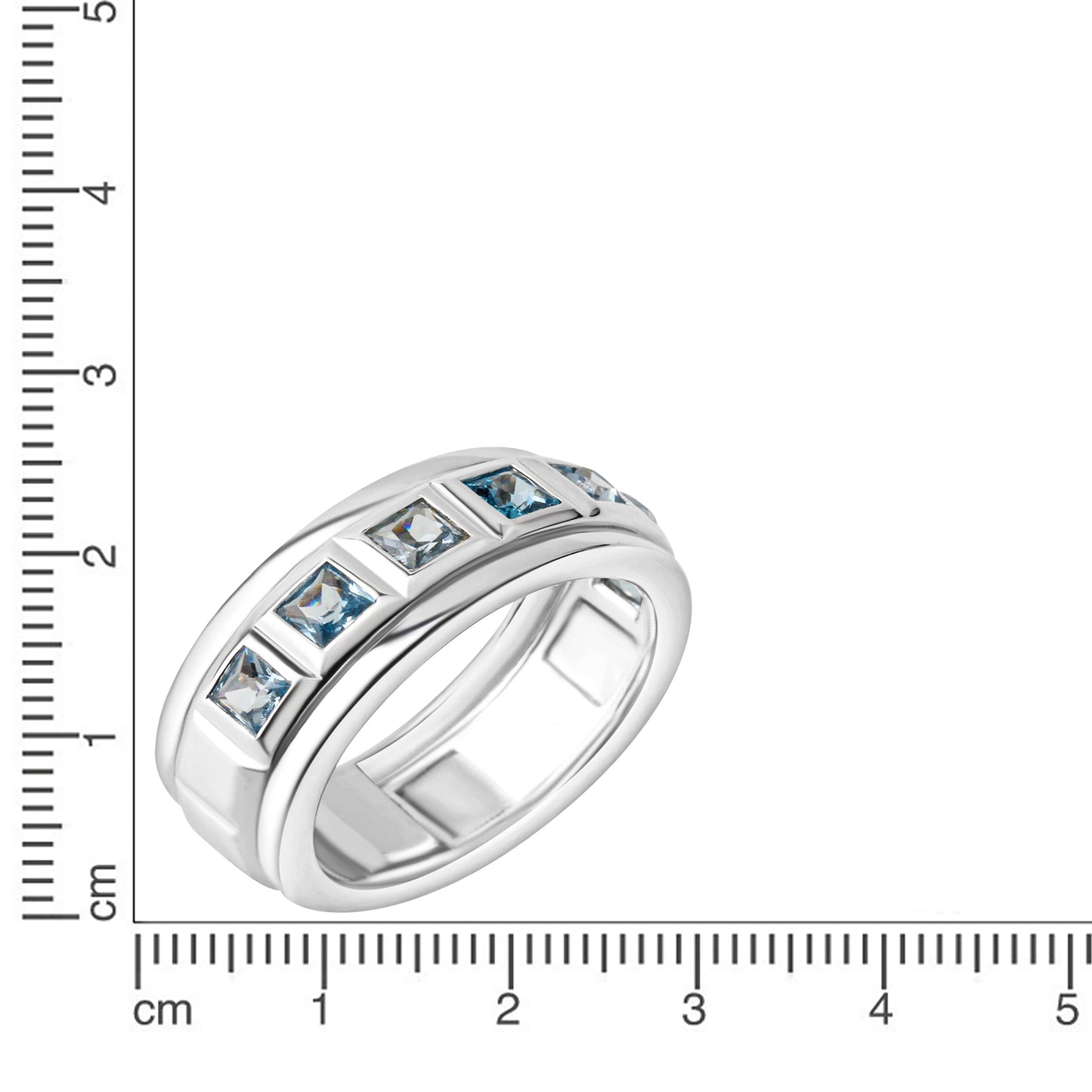 Ring 925 Silber rhodiniert Blautopas 925/- Sterling Silber rhodiniert Blautopas beh.