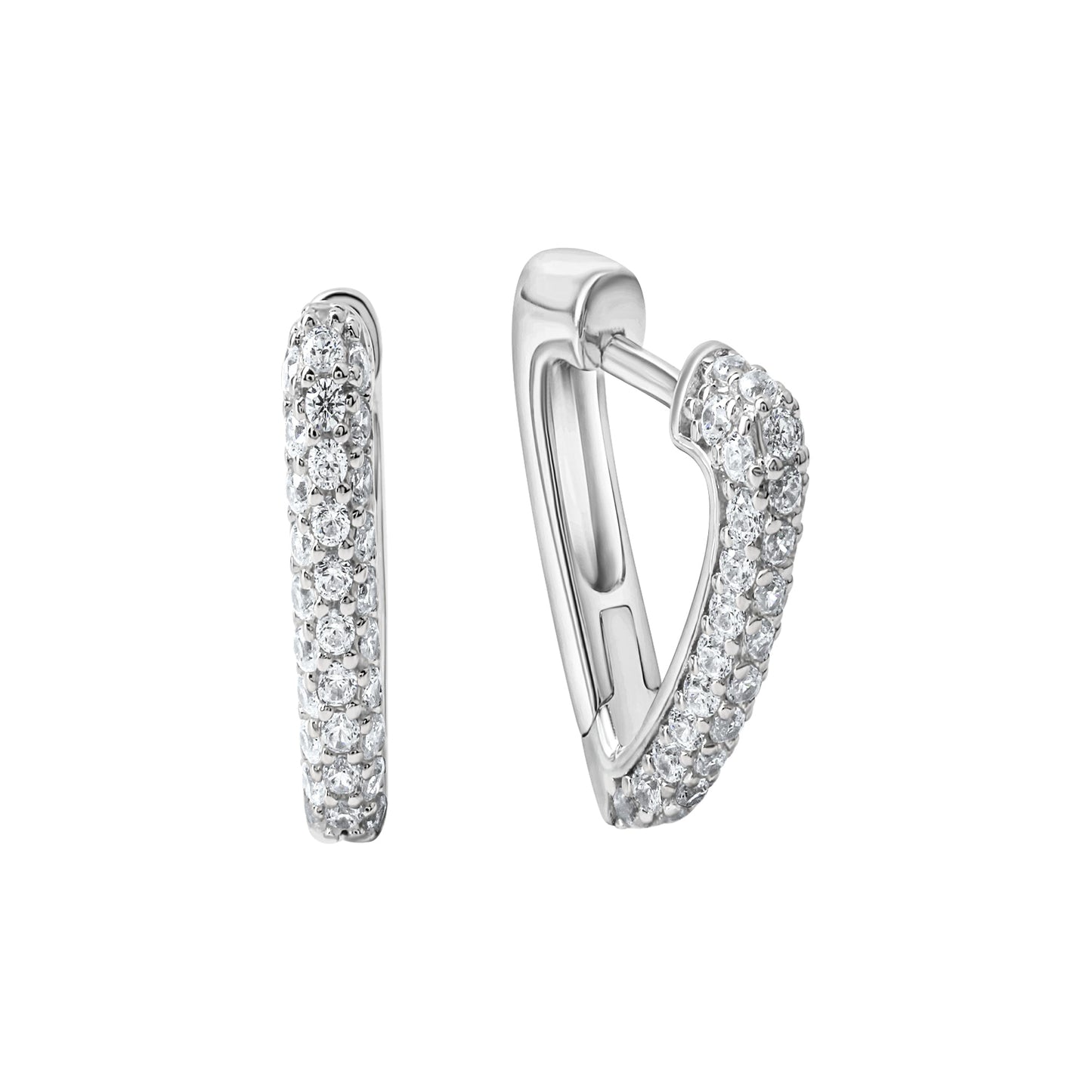 Ohrschmuck 925 Silber weiße Zirkonia 925/- Sterling Silber rhodiniert 1,6cm Zirkonia