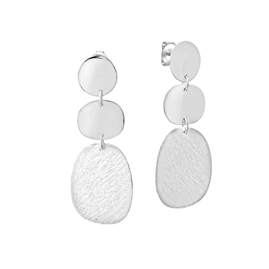 Celesta - Ohrringe 925 Sterling Silber teil- mattiert Länge 4,7cm